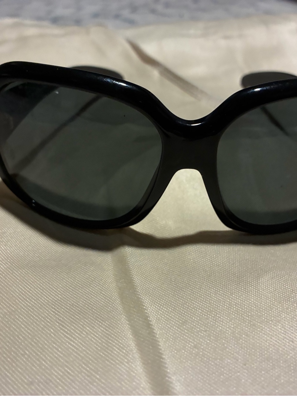 Prada Black Frame Sunglasses with Dark Green/black Lenses